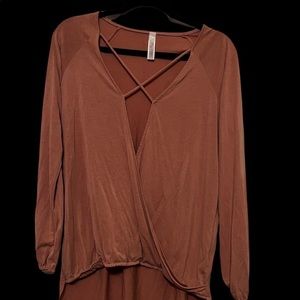 Andora Boutique- Long Sleeve pinkish Shirt